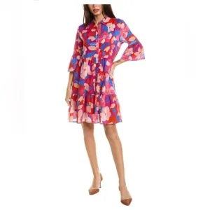 Johnny Was Giverney Gardens Ruffle Sleeve Dress Womens Size X Small