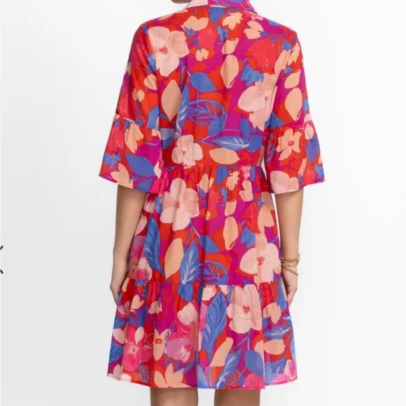 Johnny Was Giverney Gardens Ruffle Sleeve Dress Womens Size X Small