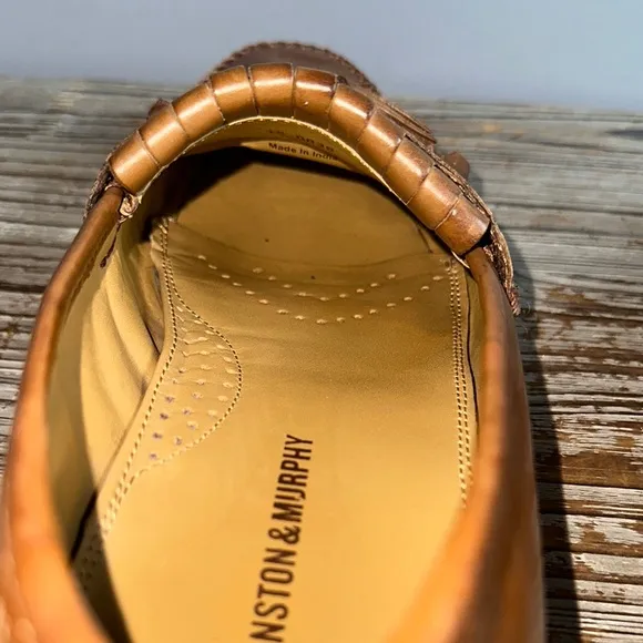 Johnston &amp; Murphy Men Shoe 8M Breland Kiltie Tassel Saddle Tan loafers