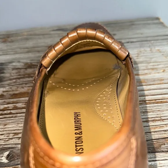Johnston &amp; Murphy Men Shoe 8M Breland Kiltie Tassel Saddle Tan loafers