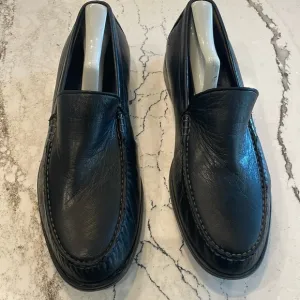 Johnston and Murphy Men's Slip on Sheepskin Loafers Black 8M (D)