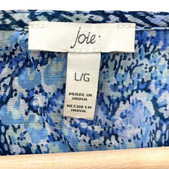 JOIE LIMITED EDITION Parisian Paisley Blue Tiered Smocked High Low Maxi Dress
