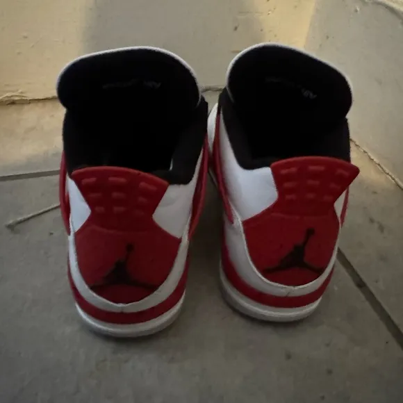 Jordan White and Red Sneakers Classic Design