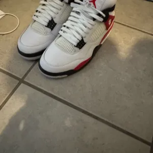 Jordan White and Red Sneakers Classic Design