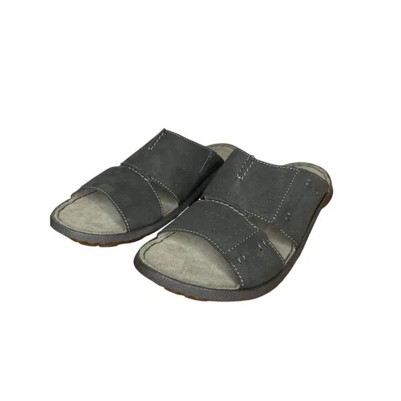 Josef Seibel Logan 21 Black Leather Comfort Slides Bolero size 42 / 8.5 - 9