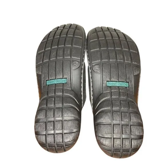 Josef Seibel Logan 21 Black Leather Comfort Slides Bolero size 42 / 8.5 - 9