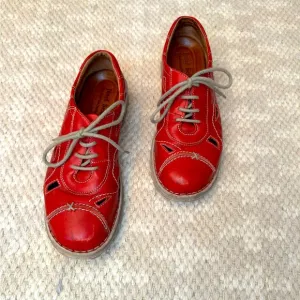 Josef Seibel Red Flats Comfortable Loafers.