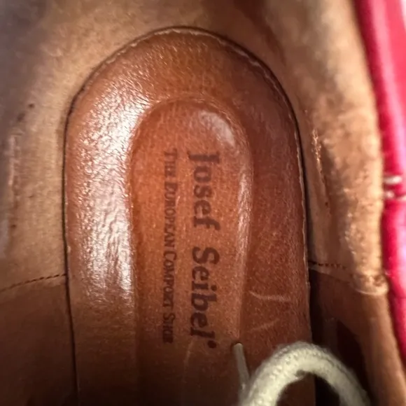 Josef Seibel Red Flats Comfortable Loafers.