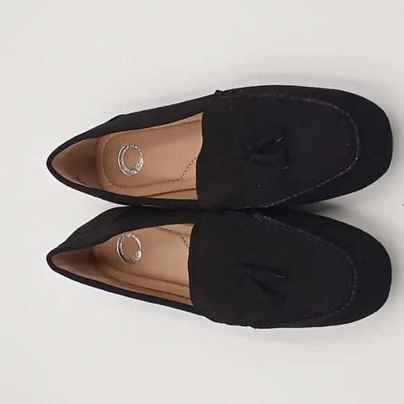 Journee Collection Meredith Slip-On‎ Square Toe Loafers Black 7.5M