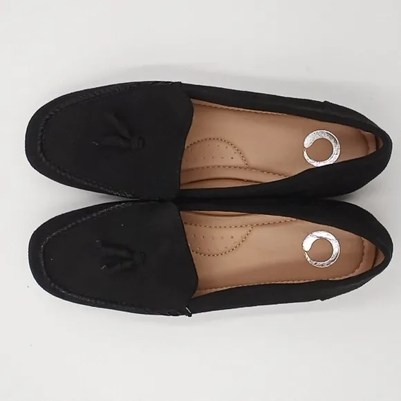 Journee Collection Meredith Slip-On‎ Square Toe Loafers Black 7.5M