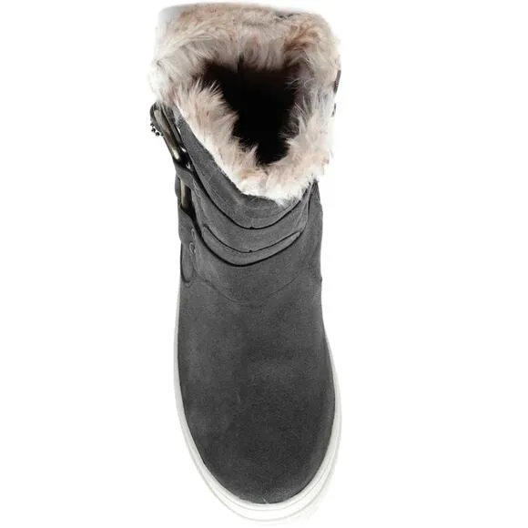 J/SLIDES NYC “NELLY” WATER RESISTANT FAUX FUR GRAY SUEDE WINTER BOOTS🆕