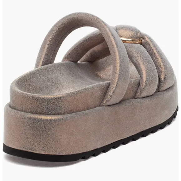 J/SLIDES sandiral sandals in bronze leather size 11