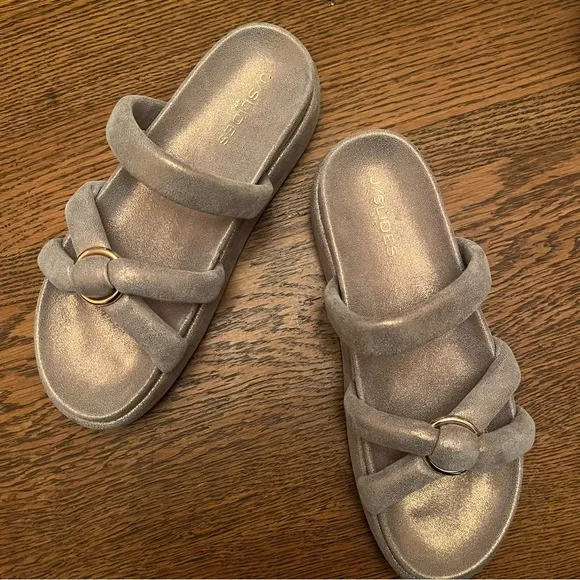 J/SLIDES sandiral sandals in bronze leather size 11
