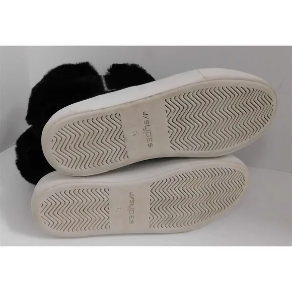 J/Slides Tristan Black Suede Faux Fur Boots 7.5 M