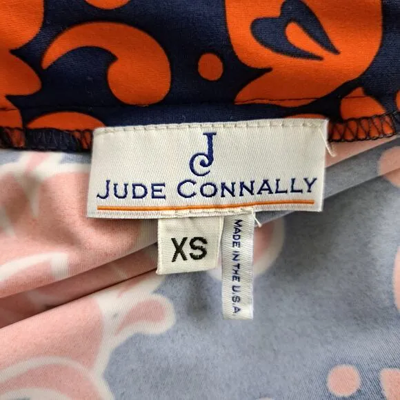 Jude Connally Nancy U-neck Shift Dress Size XS Orange Blue Floral Gators