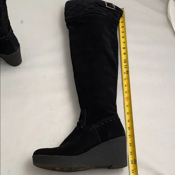 Juicy Couture Eldora black over the knee wedge boots 9