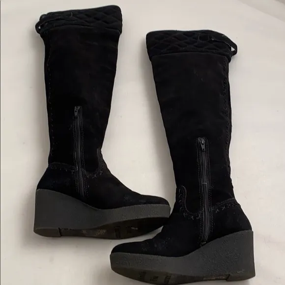 Juicy Couture Eldora black over the knee wedge boots 9