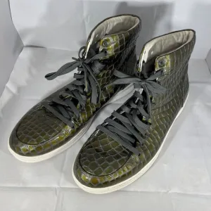 JUMP Men's Green Patent Leather Embossed VANQUISH Ltd. Fashion Sneaker, Size 13M