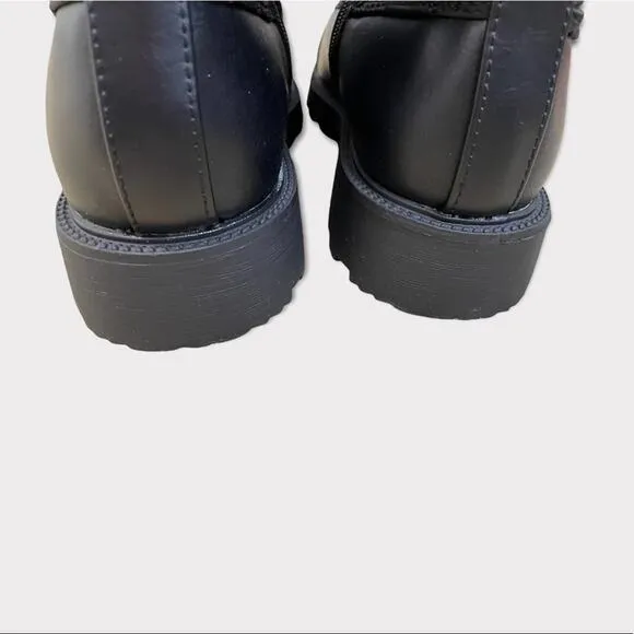 JustFab Kalima Quilted Flat Black Knee Height Boots Size 6 NIB