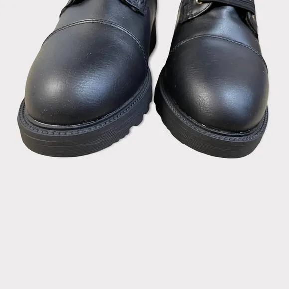 JustFab Kalima Quilted Flat Black Knee Height Boots Size 6 NIB