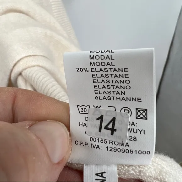 Karamel Collection sweater dress woman's size small cream modal blend