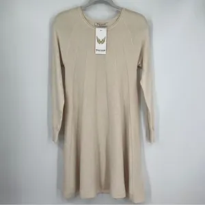 Karamel Collection sweater dress woman's size small cream modal blend