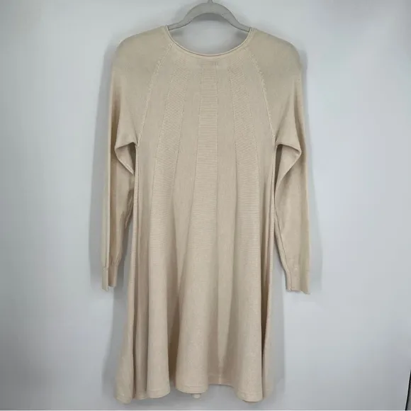 Karamel Collection sweater dress woman's size small cream modal blend