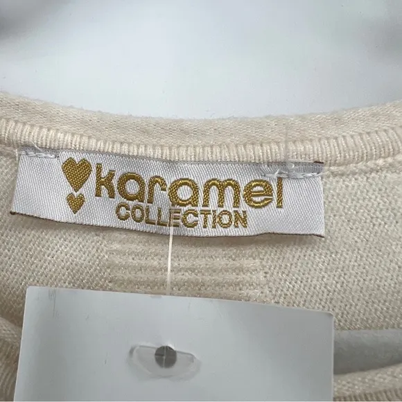 Karamel Collection sweater dress woman's size small cream modal blend