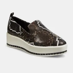 Karl Lagerfeld Loafers Brea Leather Snakeskin Print Platform Womens Sz 7.5