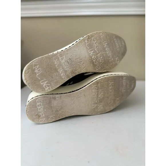 Karl Lagerfeld Loafers Brea Leather Snakeskin Print Platform Womens Sz 7.5