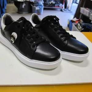 Karl Lagerfeld Paris LF1S1107 Men's 12M Black/White Leather Fashion Sneakers