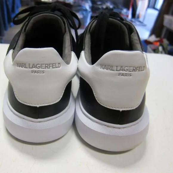 Karl Lagerfeld Paris LF1S1107 Men's 12M Black/White Leather Fashion Sneakers