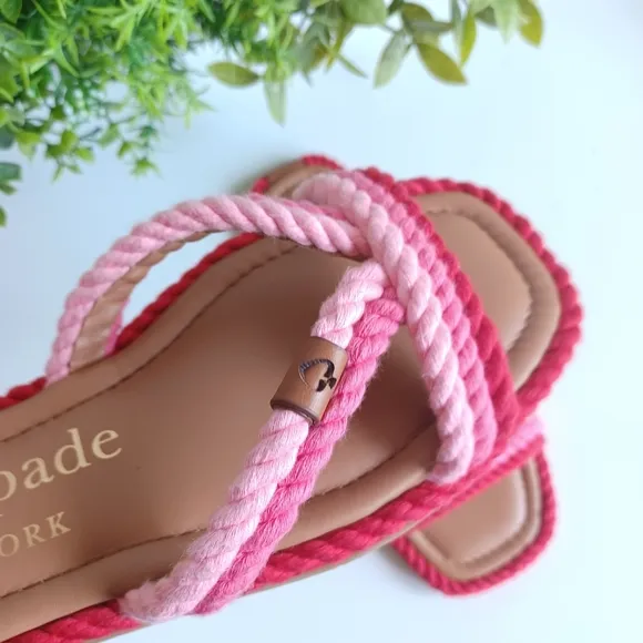 Kate Spade Captain's Cord Slide Sandals Pink
