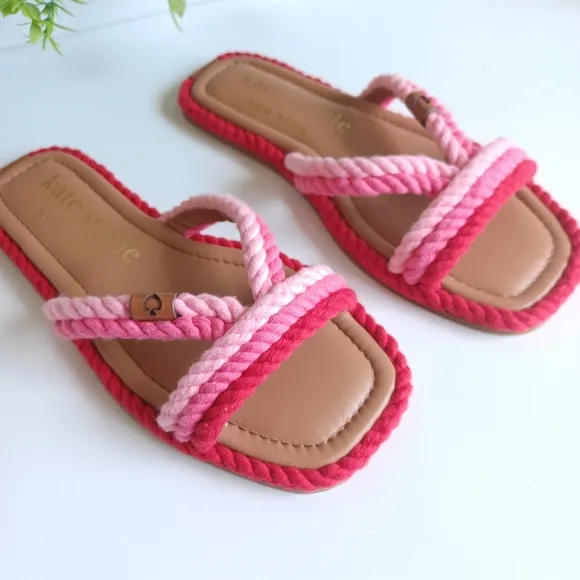 Kate Spade Captain's Cord Slide Sandals Pink