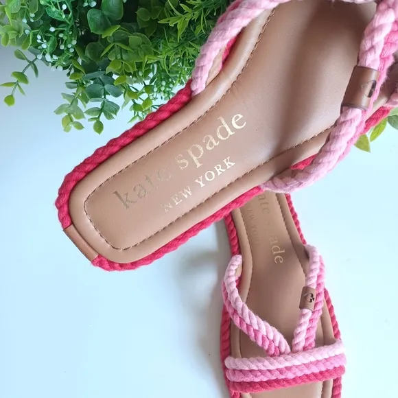 Kate Spade Captain's Cord Slide Sandals Pink