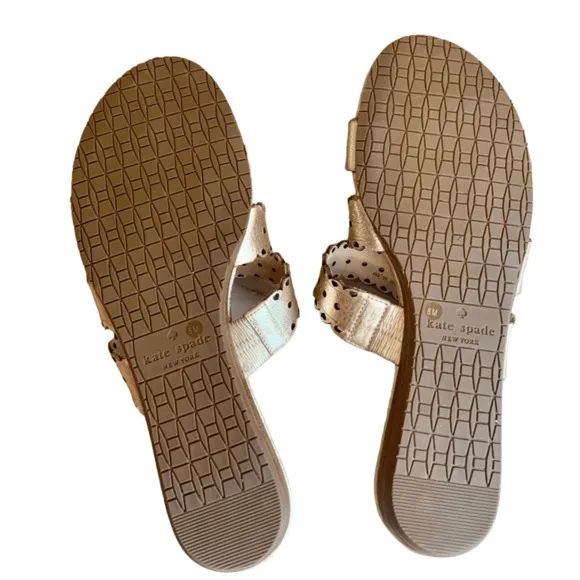 Kate Spade Gold Slides Sandals
