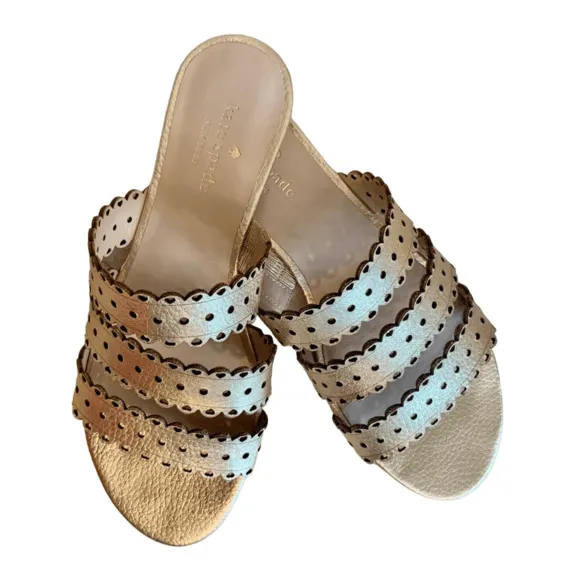 Kate Spade Gold Slides Sandals