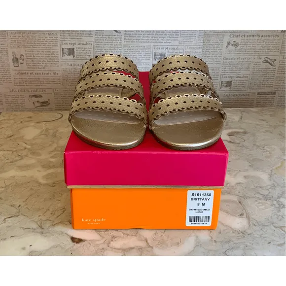 Kate Spade Gold Slides Sandals
