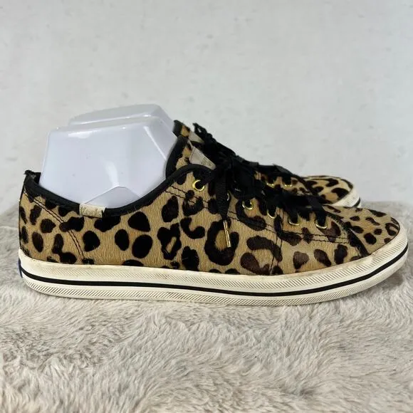 Kate Spade Keds Faux Fur Leopard Sneakers Size 8