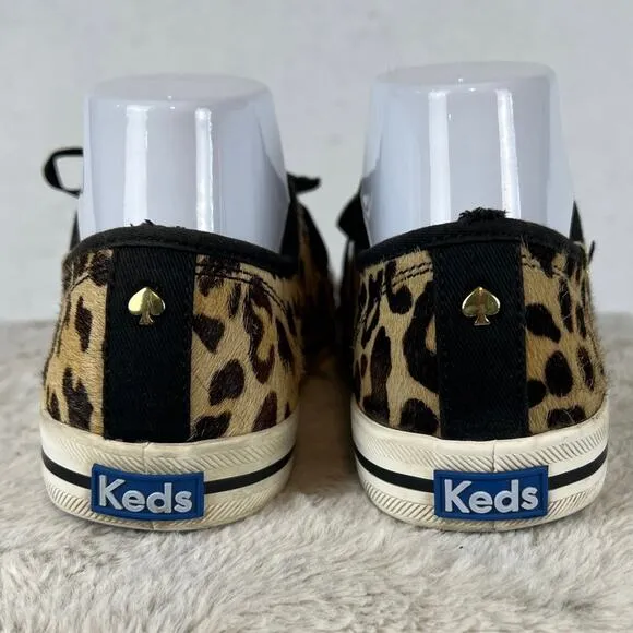 Kate Spade Keds Faux Fur Leopard Sneakers Size 8