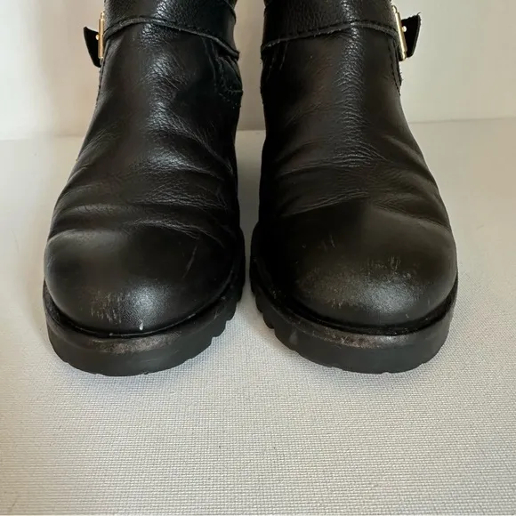 Kate Spade Quilted Samara Moto Chunky Black Ankle Boots - Size 6.5