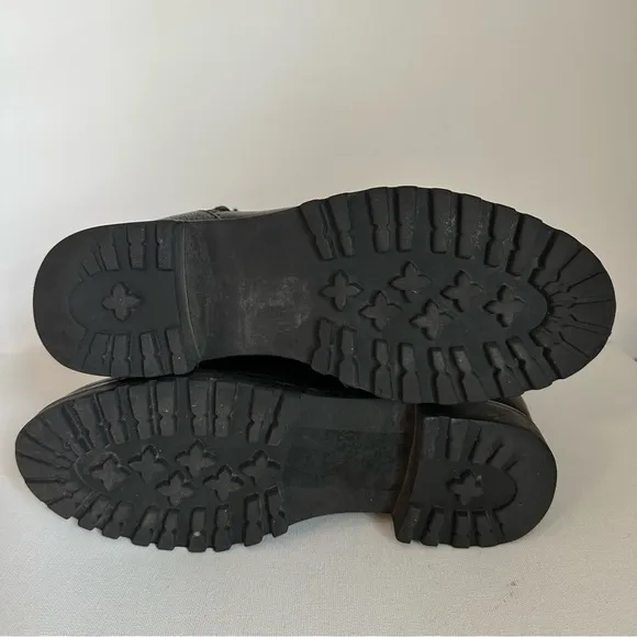 Kate Spade Quilted Samara Moto Chunky Black Ankle Boots - Size 6.5