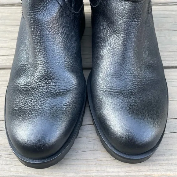 Kate Spade Samara Black Soft Quilted Leather Moto Ankle Boots size 7 M