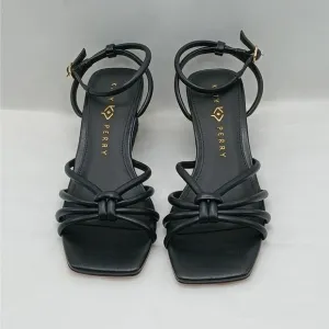 Katy Perry Irisia Twisted Sandal Women's 8M Black Wedge Espadrilles Strappy Shoe