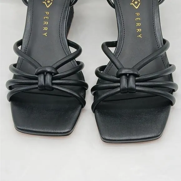 Katy Perry Irisia Twisted Sandal Women's 8M Black Wedge Espadrilles Strappy Shoe