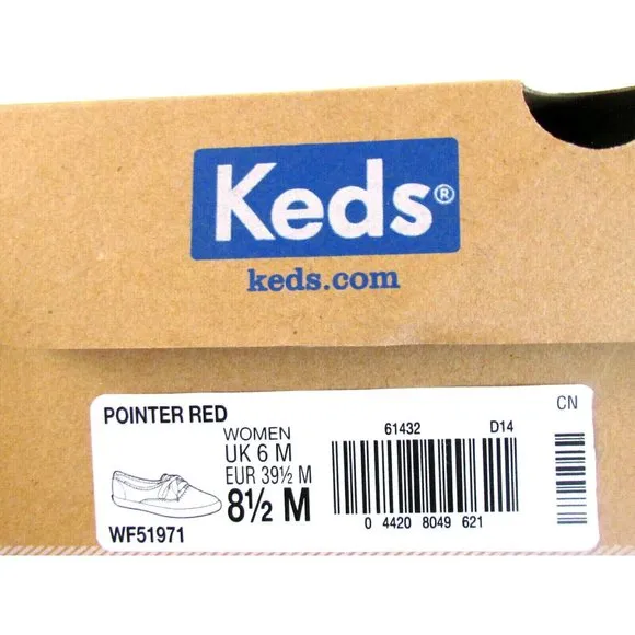 Keds Pointer Red Pointy Toe Sneakers Women's Sneaker Designer 8.1/2 Med