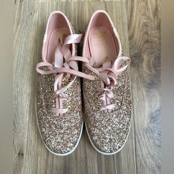 Keds X Kate Spade New York Champion Glitter Sneakers Size 8.5 NWOB