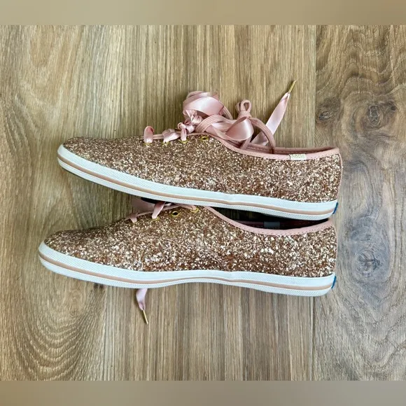 Keds X Kate Spade New York Champion Glitter Sneakers Size 8.5 NWOB