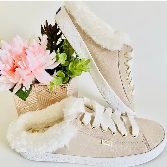 Keds x Kate Spade New York Sneaker/Mule Kickstart Fur Collar Glitter Suede