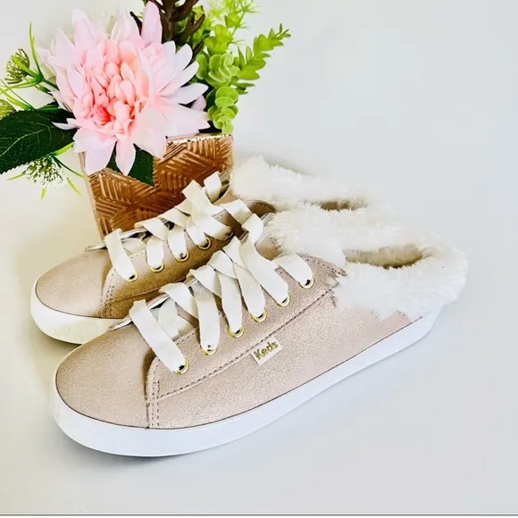Keds x Kate Spade New York Sneaker/Mule Kickstart Fur Collar Glitter Suede